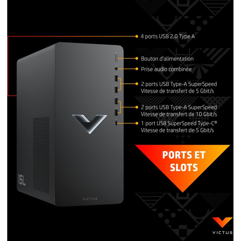 Ordinateur De Bureau HP Victus Tower Gaming 1TB TG02 0000nk 6E0Z2EA