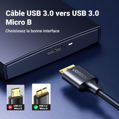 Basics Rallonge Câble USB 3.0 mâle A vers femelle A 1 m, Noir