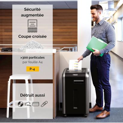 Destructeur De Documents Fellowes W-1C - Coupe Croisée, Sécurité P-3 Pour Bureaux