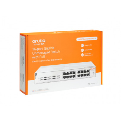 Switch non manageable 16 ports HP Aruba Instant On 1430 16G classe 4 PoE 124 W (R8R48A)