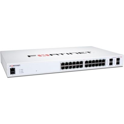 Switch PoE administrable Fortinet FortiSwitch 124F-FPOE L2+ avec 24GE + 4SFP+ et 370 W (FS-124F-FPOE)