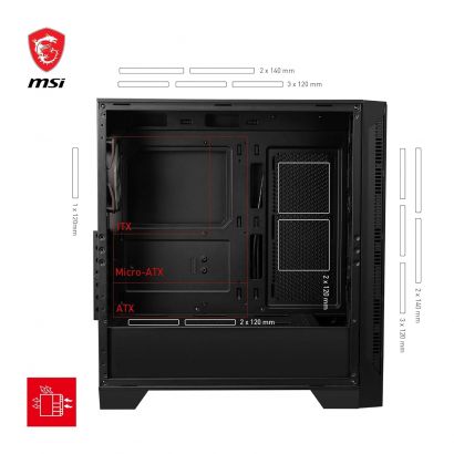 Boîtier PC Gaming MSI MAG FORGE 320R AIRFLOW (306-7G23R21-809)